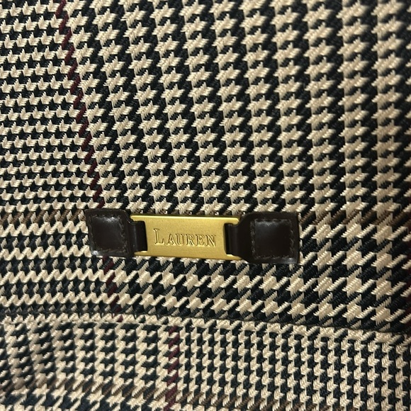 Lauren Ralph Lauren Houndstooth Crossbody Bag | Classic Plaid Satchel academia - Picture 4 of 7